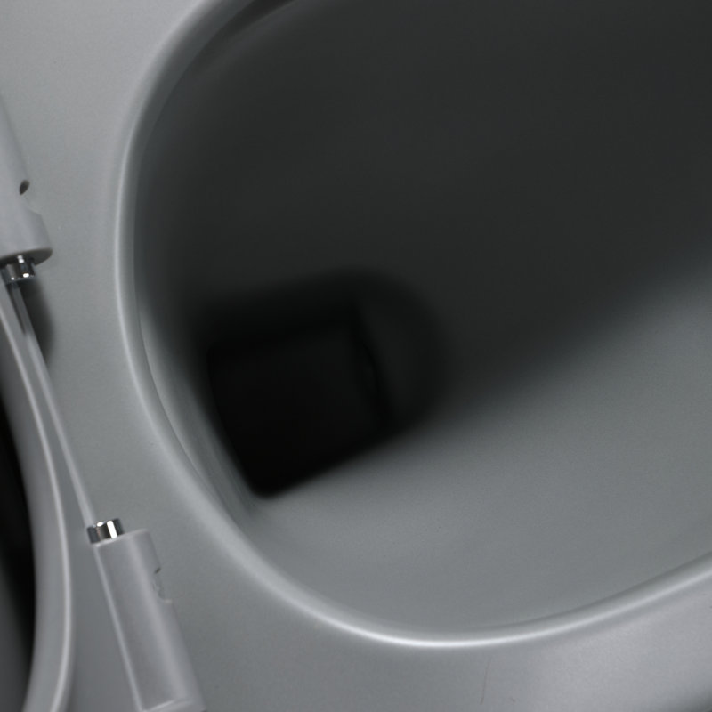 Light Grey Ceramic One-Piece Dual Flush Elongated Toilet
