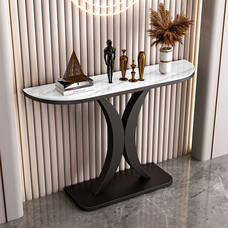 Console, Blanc, Noir, H 31,5 po x l 47,2 po x P 11,8 po