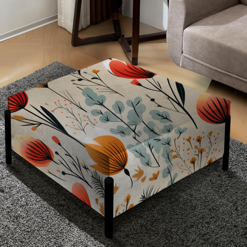 Grand motif de fleurs orange I