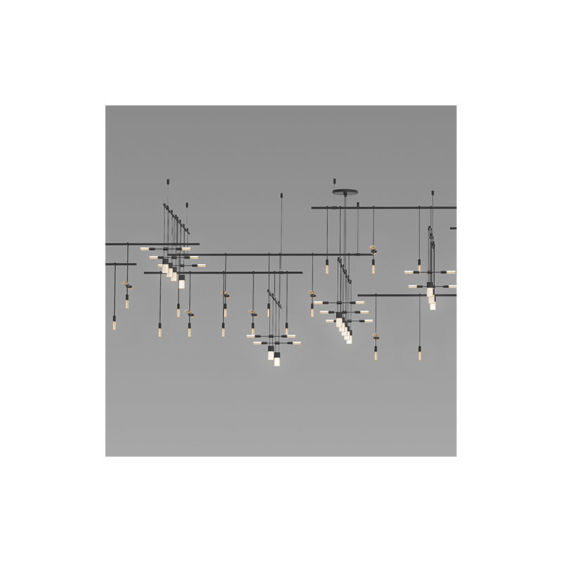 Suspenders® 35 - Light LED Chandelier, Satin Black