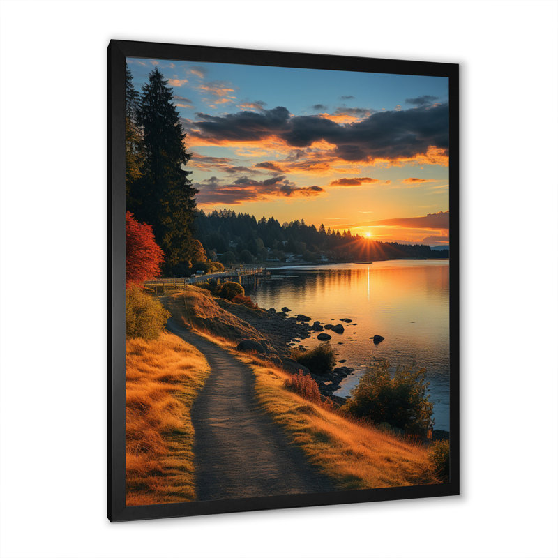«Washington Landscape I», reproduction sur toile, Cadre simple noir, H 20 po x l 12 po x P 1 po