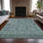 Machine Washable Indoor/Outdoor Xhevrie Teal Rug-111946626