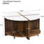 Table basse 4 pièces de style industriel en blanc. Et résistant. Facile à assembler, 2 rangements pour le salon et le jardin. Conception élégante avec table ronde blanche à 4 lignes ornées. Salle d'assemblage,
