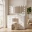 Meuble-lavabo blanc l 43,3 po avec miroir lumineux, 9 tiroirs, port USB et miroirs latéraux réglables