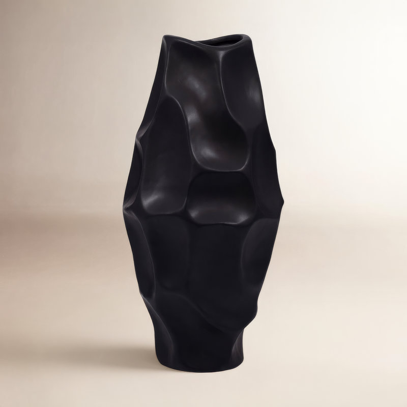 Antwerp Handmade Table Vase, Black, 17" H x 8" W x 8" D