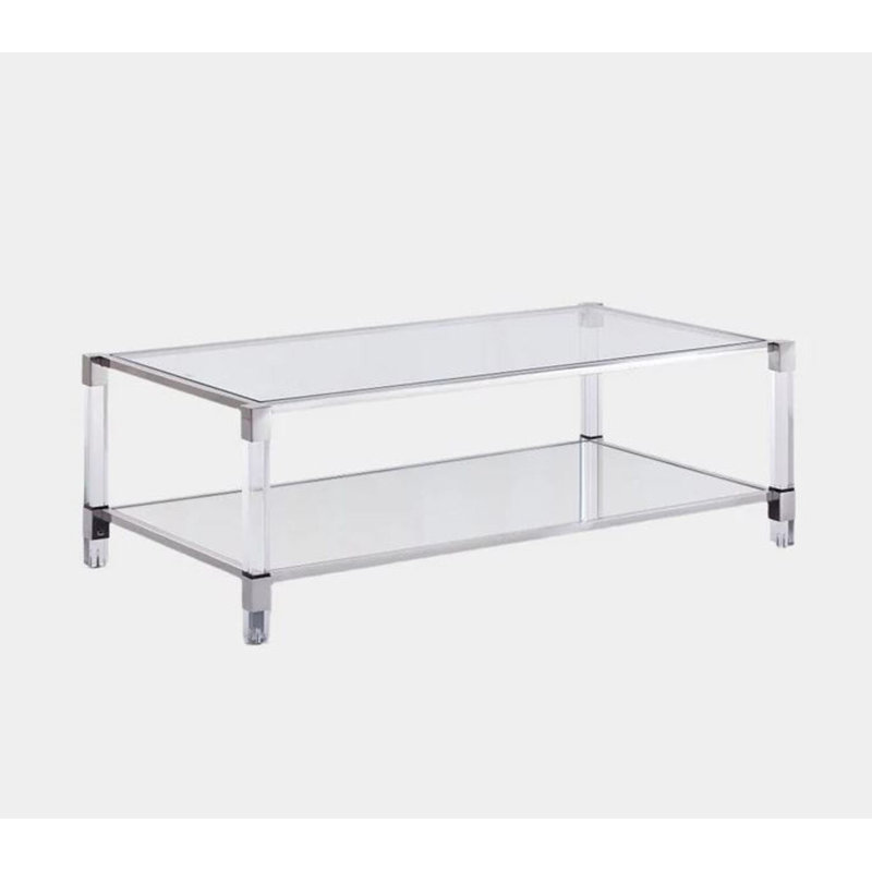 Table basse Milo, Transparent; argent