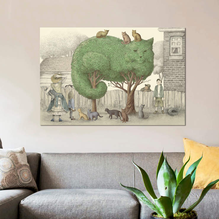 'The Cat Tree' by Eric Fan Graphic Art Print on Wrapped Canvas