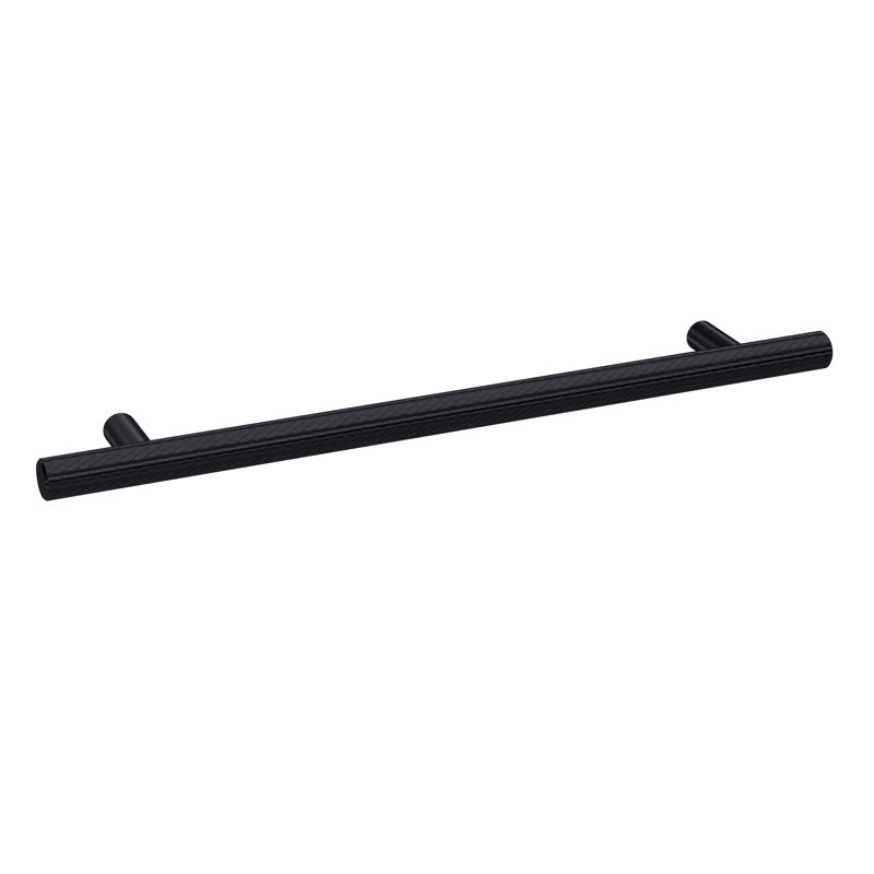 Knurled 19 1/6cm Centre Bar Handle, Matt Black, 19 1/6 cm