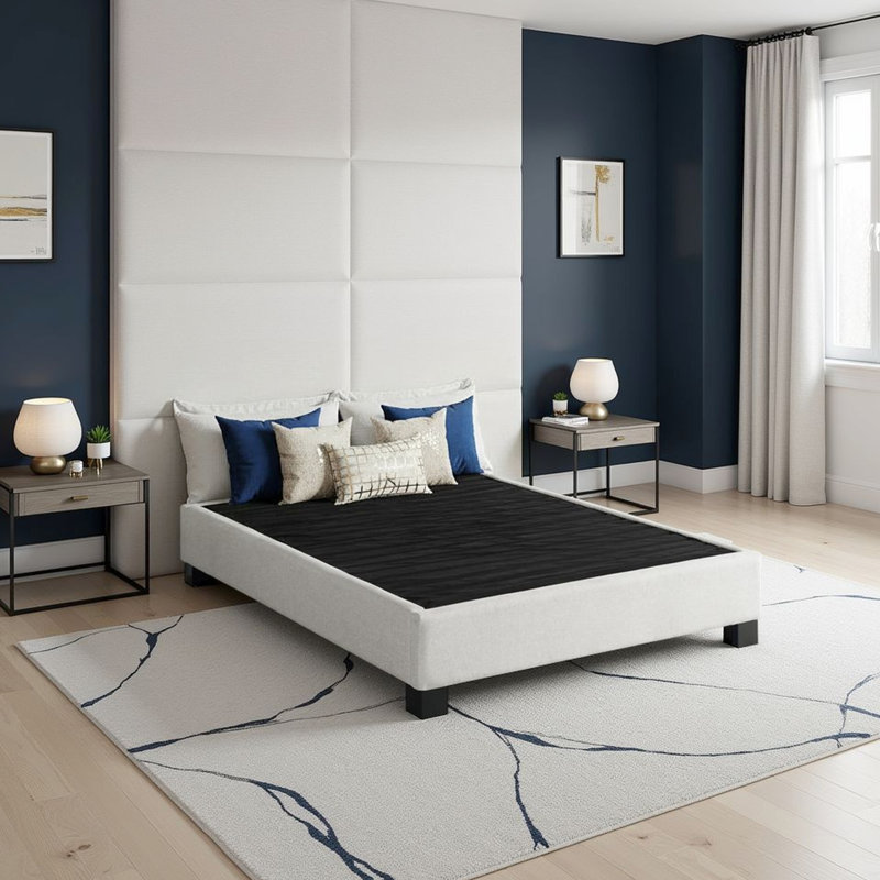 Oatmeal Modern Queen Bed