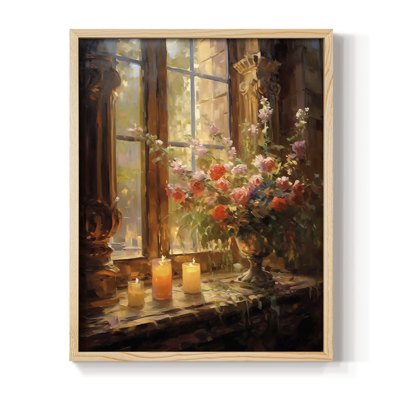 Reproduction encadrée FLORAL Series DCCLXVI - bois massif, Naturel, H 11 po x l 9 po