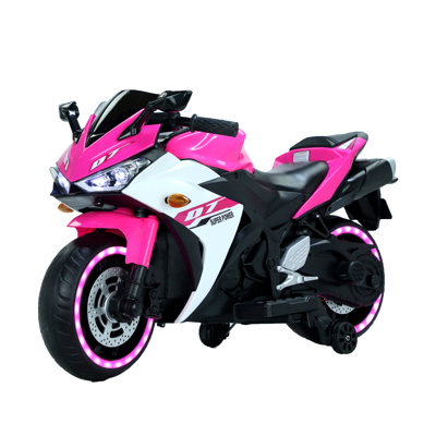 Motocyclette électrique Alex / motocyclette jouets pour enfants / voiture électrique pour enfants / jouets électriques pour enfants pendant 3 4 5 6 ans avec roues d'entraînement / commande manuelle des gaz / conduite à la main / roues d'éclairage