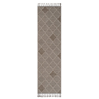 Tapis tissé et treillis crème 2x8