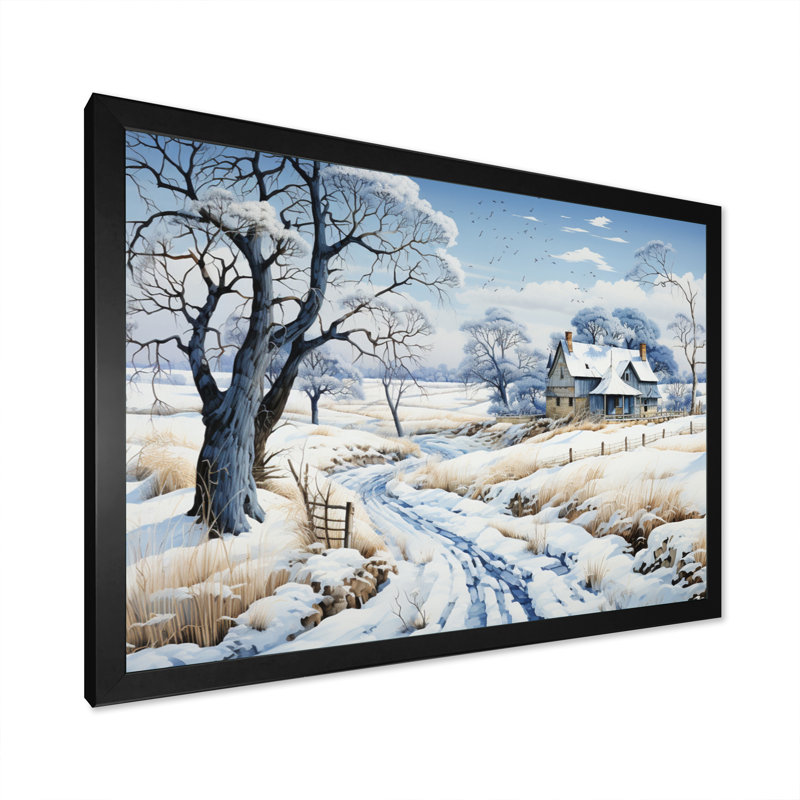 Binal Countryside Winters Touch Patchwork I, Cadre simple noir, H 16 po x l 32 po x P 1 po