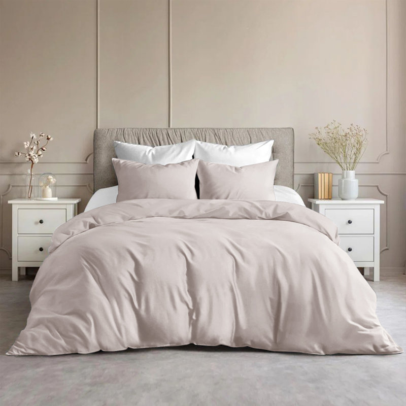 Luxury Microfiber Duvet Cover Set – Soft, Wrinkle-Free, Hotel-Quality Bedding With Pillowcases, Cream