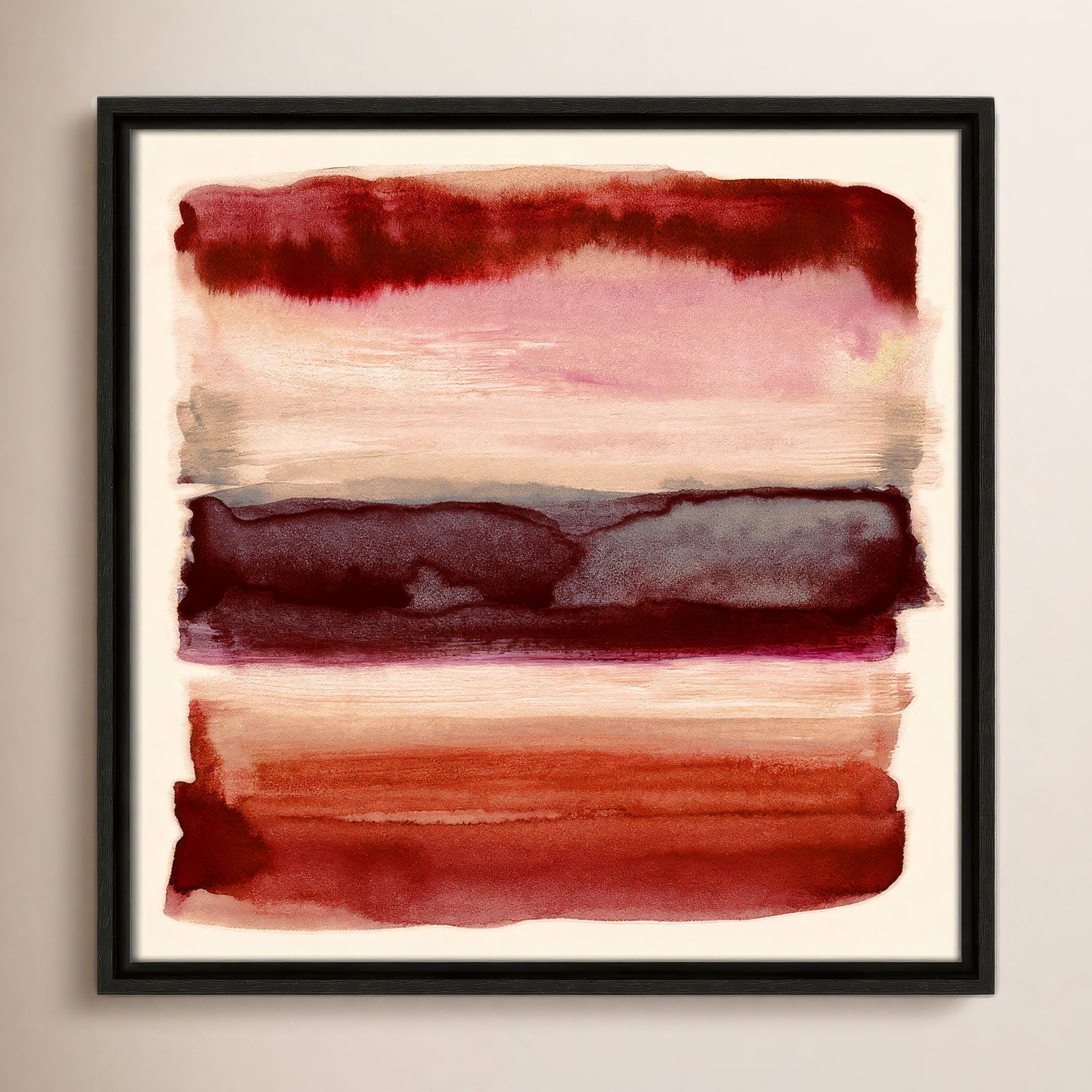 Burgundy Sky II Print by Nan, Espresso, 17.5" H x 17.5" W
