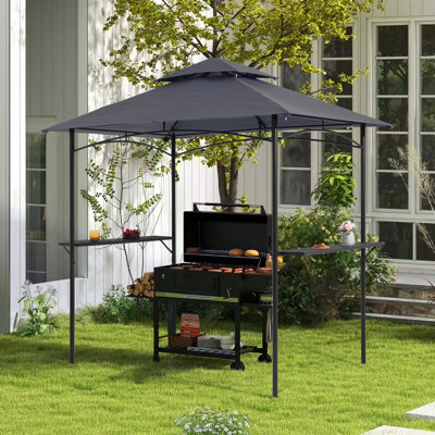 Pavillon de jardin en acier pour barbecue l 8 pi. x P 5 pi.