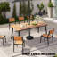Table de salle à manger de patio avec trou pour parasol et structure en aluminium-403981115-417561110