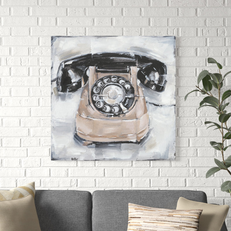 "Rétro téléphone IV" par Ethan Harper, reproduction d'art sur toile, H 36 po x l 36 po, Toile tendue