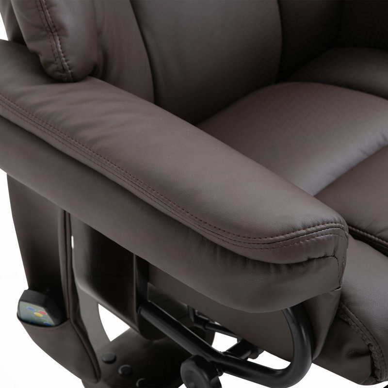 Fauteuil inclinable confortable avec repose-pieds et multiples points de vibration pour une détente ultime, Brun