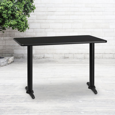 Jarreth 30'' x 42'' Rectangular Laminate Table Top with 5'' x 22'' Table Height Bases