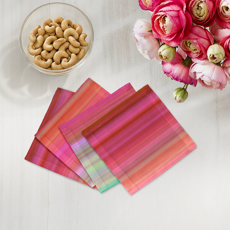 Gradient Cotton Sateen Cocktail Napkins, Red