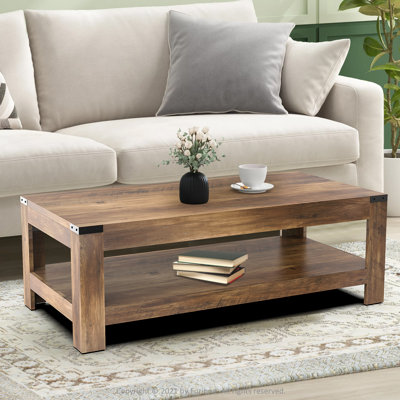 Damika Rectangular Coffee Table with 2-Tier Storage
