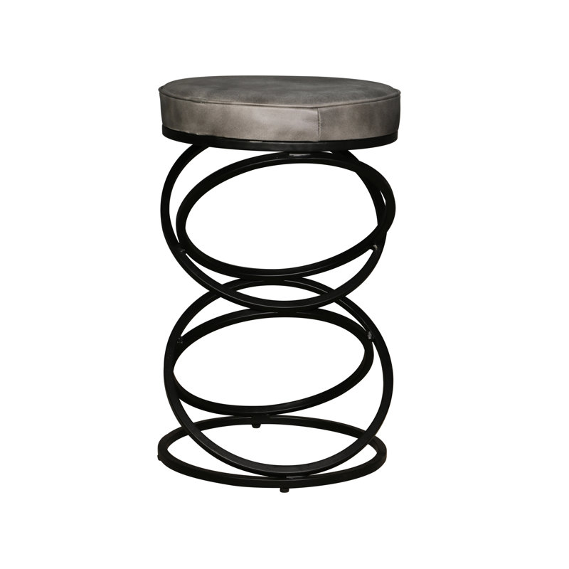 Traun Upholstered Counter Stool with Metal Frame, Gray, Counter Stool (24" Seat Height)