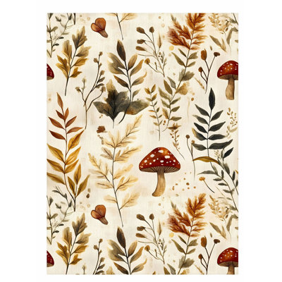 «Botanical Mushroom and Botanicals VI Cottage», reproduction d'art non encadrée