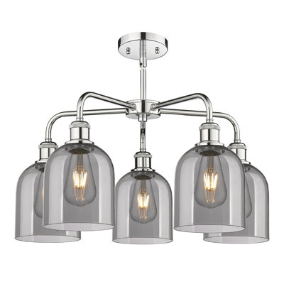 Lustre en forme de cloche à intensité variable en acier à 5 lumières Odaniel