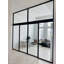 Cloison 4 panneaux coulissants en verre transparent - structure en aluminium avec technologie Silent Glide-49164110-49164112