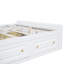 Structure de lit plateforme en bois grand format avec 6 tiroirs, blanc-1598000749