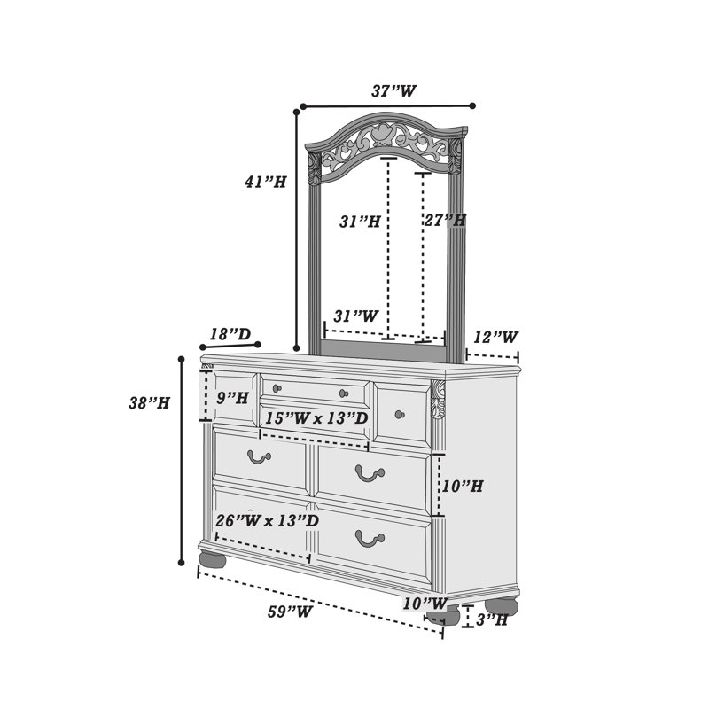 Ensemble de commode configurable 3 pièces Anaejah