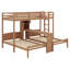 Lit superposé multifonctionnel en bois avec bureau, tablettes de rangement, lampe de lecture-1677651262