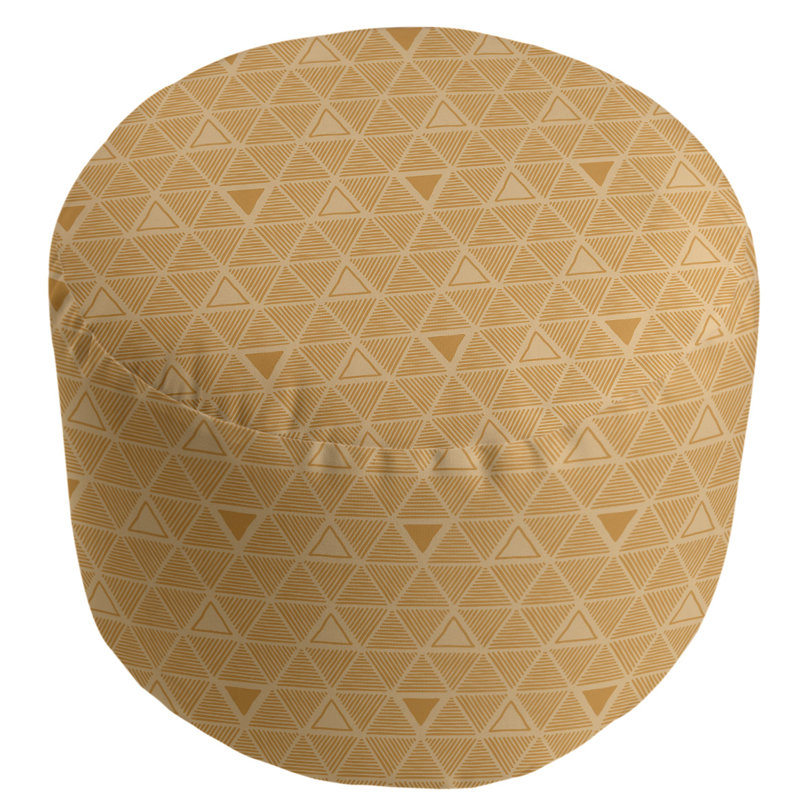 Upholstered Pouf, Light Orange