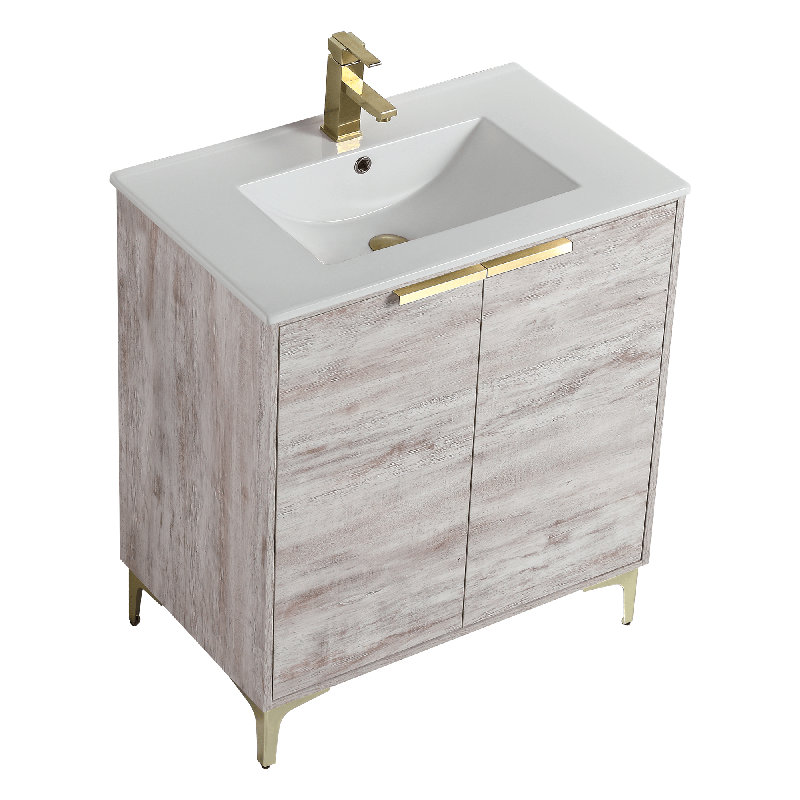 Ensemble de meuble-lavabo simple 30 po Deaunte, Laiton satiné