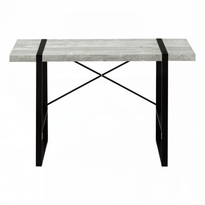 Computer Desk, Home Office, Laptop, 48"l, Work, Grey Laminate, Black Metal, Contemporary,