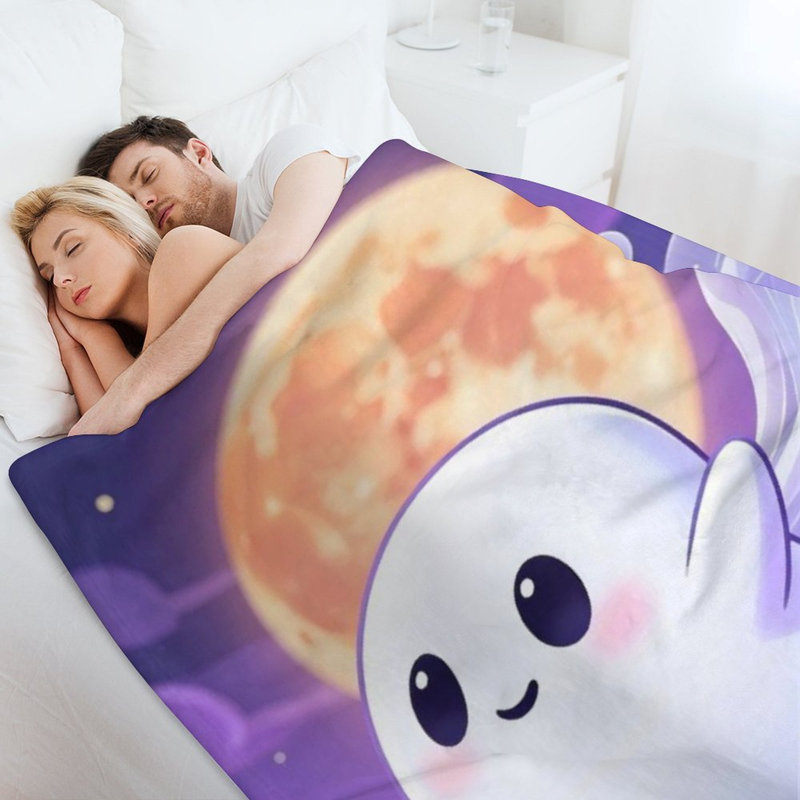 Jeté flottant en flanelle de luxe mignon, couverture douce et chaude pour le canapé-lit du salon, 60 x 80 po