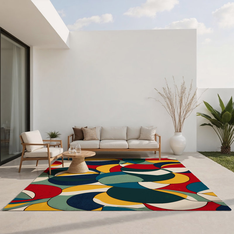 Dynamic Streak Indoor And Outdoor Area Rug, Rectangle 4' x 6'