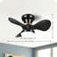 24" Flush Mount Ceiling Fan with Dimmable LED Light, 3 Reversible Blades, 6 Speeds, Remote Control, Modern Low Profile Ceiling Fan for Bedroom, Living Room, Kitchen & Low Ceilings-1655886993