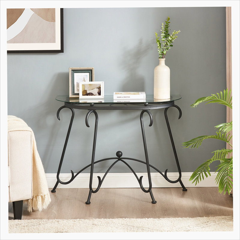 Tempered Glass Surface Console Table Coffee Table
