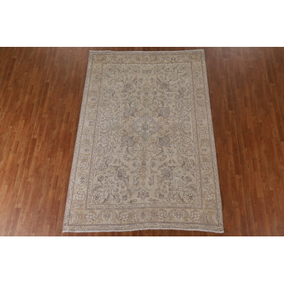 Tapis persan Tabriz patiné à la main 6 x 9
