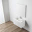Meuble-lavabo flottant 36 po avec lavabo en acrylique Lovold - Armoire murale en bois avec façade cannelée, tiroirs à fermeture en douceur et design moderne-87851083