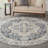Tileah 4' x Round Grey Blue Vintage Indoor Rug-82859630