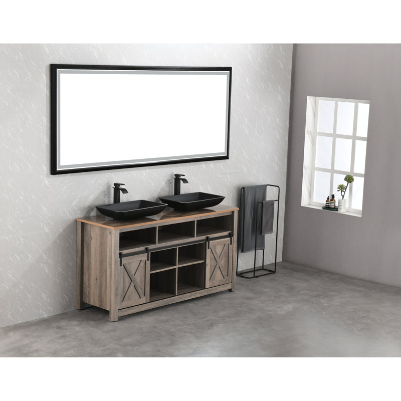 22" Matte Black Glass Bathroom Sink. With Faucet And Pop-Up Drain. Streamlined Design. Rust Corrosion . All-Inclusive Rectangular Vessel Sink In Glass. X 14" 4". Simple Elegant