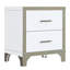Table de chevet élégante pour chambre à coucher avec 2 tiroirs, surface brillante, table de chevet de couleur blanche, finition blanche