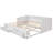 Wooden Daybed with Trundle Bed and Two Storage Drawers – Extendable White Sofa Bed for Bedroom and Living Room-1368666244