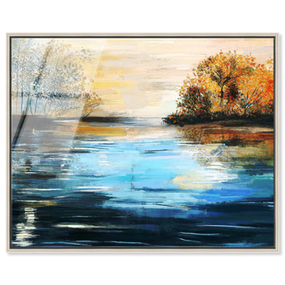 «Monica Kapur Still Water reflections», reproduction d'art acrylique encadrée par Art Remedy, cadre argenté, 30 x 24