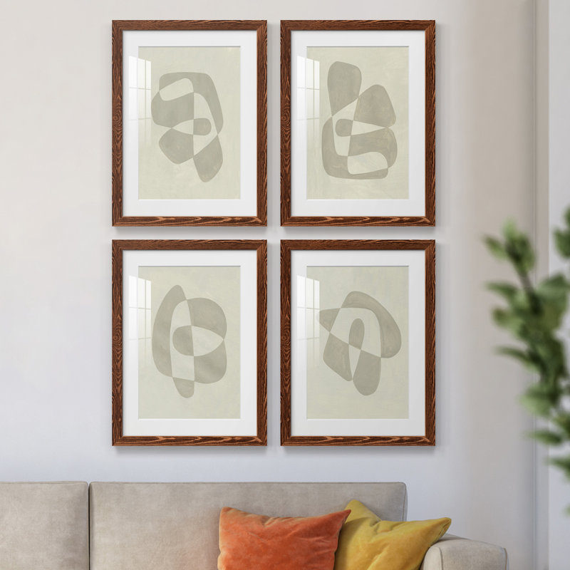 " Soft Shape I " 4 - Pieces, 43.5" H x 31.5" W x 1" D, Maple