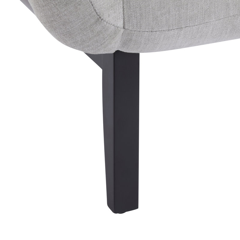 Yousef Upholstered Accent Chair With Rubberwood Legs, Gray
