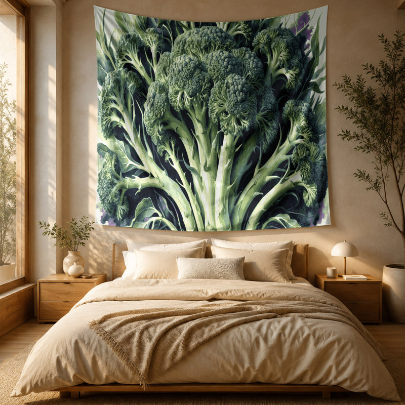 Tapisserie murale légumes broccoli, 88 po x 104 po